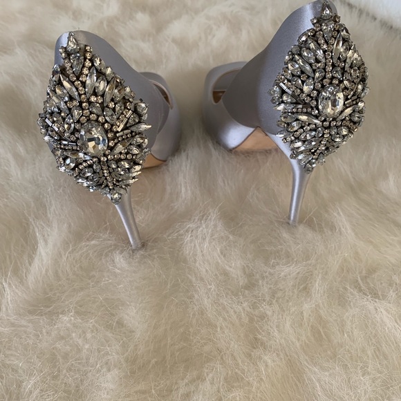Badgley Mischka Silver Kiara Heels - Picture 2 of 7